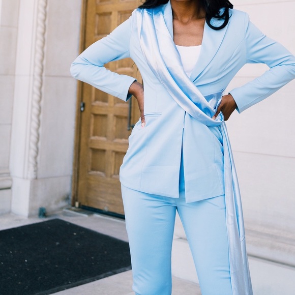 Miss Circle Blue Women's Suit (pants and blazer ) size S - Picture 4 of 5